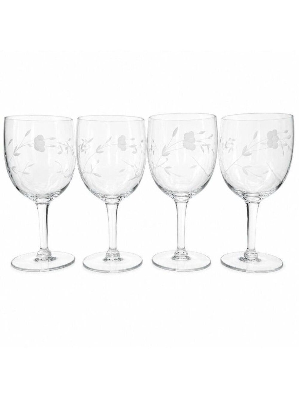 Set of 4 Vintage Princess House Heritage Crystal Wine Glasses